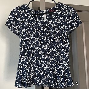 Navy & white designed top